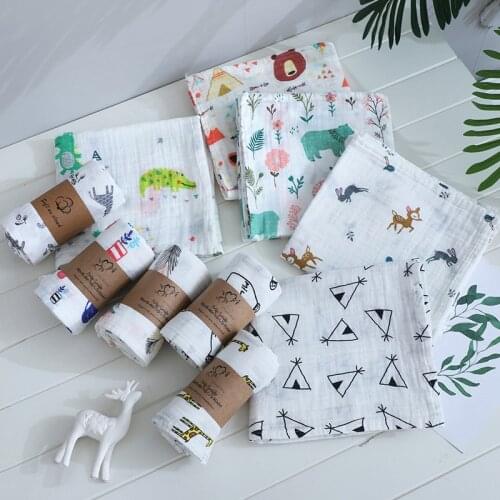 120x110cm Newborn Swaddle Blanket Baby Soft Bamboo Muslin Blanket Kids Baby Bath Towel Blankets Swaddle Cotton Class A Gauze