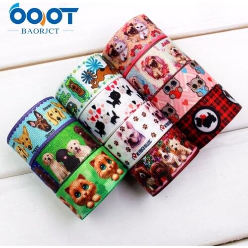 1732940, OOT BAORJCT25mm 10yard/lot cartoon Ribbons Thermal transfer Printed grosgrain Wedding Accessories DIY handmade material