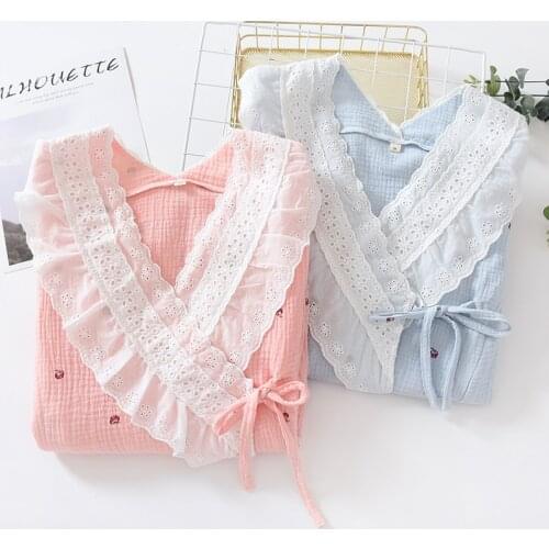 2Pcs/Set Long Sleeve Nursing Nightwear Maternity Pajamas Set Pregnancy Clothing Sleepwear Breastfeeding Nightgown Pyjama Cotton