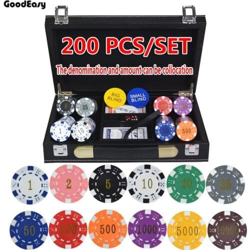 200pcs-500pcs/set 12 colors 11.5g/pcs ABS Gilding Poker Chips Coins Texas Hold'em Poker Games Chips Sets with Leather case