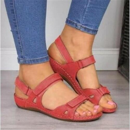 2020 New Women Sandals Soft Three Color Stitching Ladies Sandals Comfortable Flat Sandals Open Toe Beach Shoes Woman Footwear