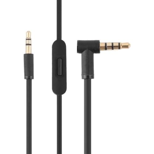 4.5FT 3.5mm Audio Cable Right Angle Male to Male Car Aux Cord with Mic for Beats Headphones High Quality Audio Cable Promotion