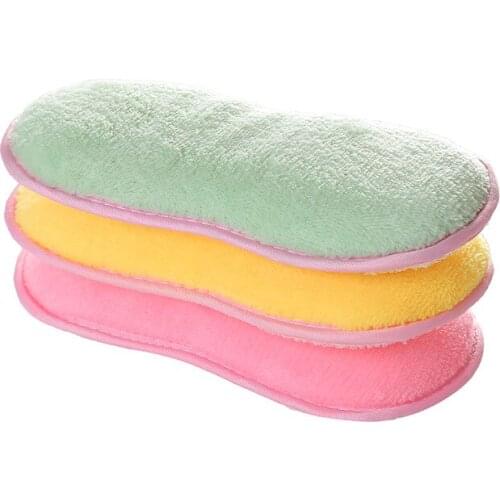3pcs Scrubbing Reusable Sponge Durable Scrub Scouring Sponge Pad Non-Scratch Washing Up Cleaner Heavy Duty Scouring Pads