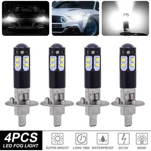 4pcs Car Headlight H1 LED Headlight Bulb 12V 1000LM CREE LED Headlamp 6500K White Fog Light DRL Bulb Auto Lamp