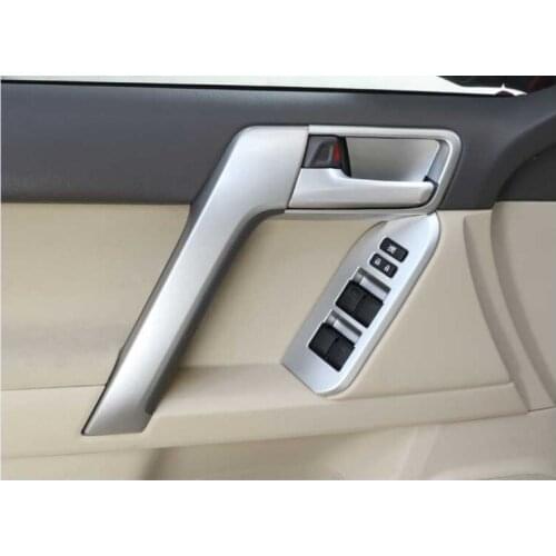 4PCS Pine Wood Grain ABS Interior Door Handle Trim Cover for Toyota Land Cruiser Prado 150 FJ150 2010 2011 2012 2013 2014-2018