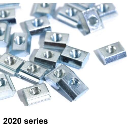50pcs Sliding T Slot Nuts, 20S Half Round Roll in T-Nut for 2020 Series Aluminum Extrusion Profile, Carbon Steel Zinc-Plated