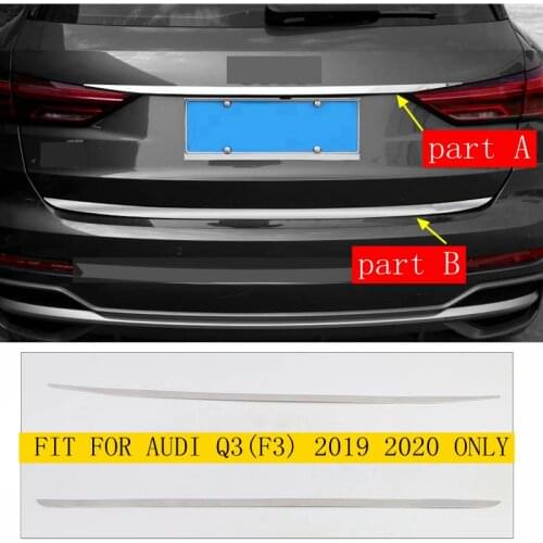 Accessories For Audi Q3 F3 2019 2020 Upper Rear Tailgate / Trunk Door Handle Protector Strip Molding Cover Kit Trim