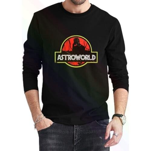 Astroworld Logo Classic Black T-Shirt 2021 Newest Summer Mens Long Sleeve Popular Tees Shirt Tops Novel Unisex