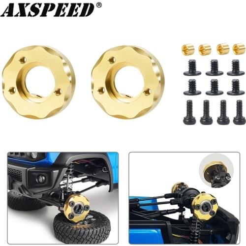 AXSPEED 1Pair Portal Steering Knuckle Heavy Brass Cup Wheel Hub Counterweight for 1:18 Kyosho Jimny RC Crawler Car Upgrade Parts
