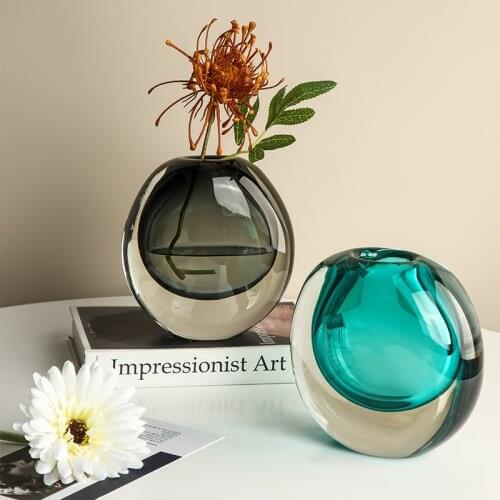 Decorative vases modern Light Luxury Glass Vase living room flower arrangement flowers hydroponics home decoration flower pot