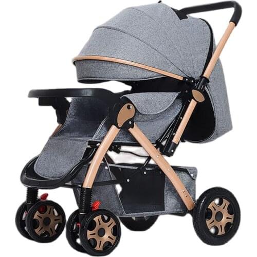 High-view Baby Stroller Two-way Implementation Pram Ultra-light Four-wheel Shock-absorbing Umbrella Cars