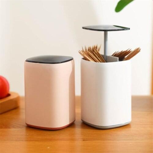 Home Creative Automatic Pop-up Press Type Toothpick Box Multi-Purpose Compartment Cotton Swab Floss Storage Box Toothpick
