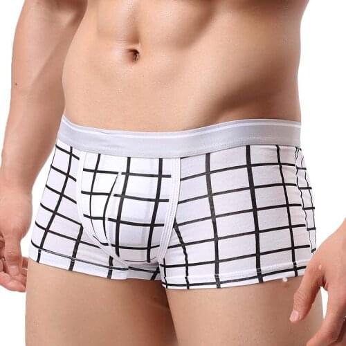 Low-rise Breathable Male Underwear Mens Pritning Bulge Pouch Boxers Trunks Underpants Shorts Male Panties
