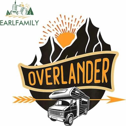 EARLFAMILY 13cm x 13cm for Overlander Camping Car Sticker Vinyl Waterproof Scratch-proof Window Decoration Custom Printing Decal