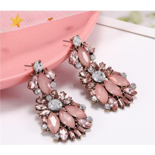 European and American Big Brand Retro Earrings Creative Personality Micro Set High-End Luxury Super Flash Pendant