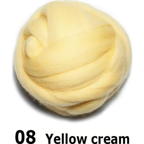 Free shipping handmade Wool Felt for felting 50g Yellow cream Perfect in Needle Felt 08