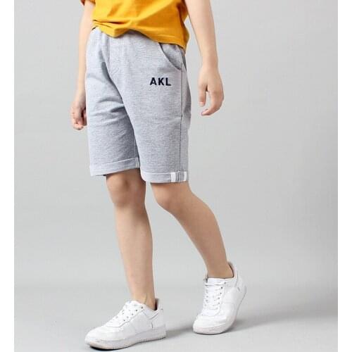 IENENS 5-13 Years Boys Cotton Sport Short Pants Kids Pants Summer Children Boy Beach Pants Mid Pants Elastic Waist Pants