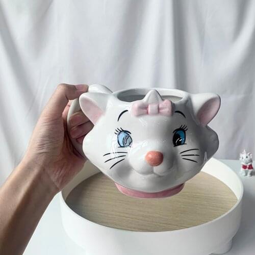 Disney Ceramic Mug Funny Anime The Aristocats Marie Cat Action Figure Toys Lovely Marie Mug Cup Creative Gifts for Kids Girls