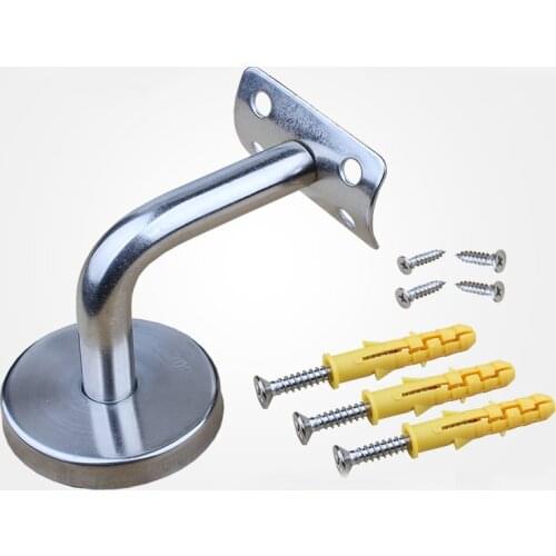 304 Stainless Steel Solid 7-Shape Bending Wall Bracket Support Armrest Along Wall Staircase Fittings X6