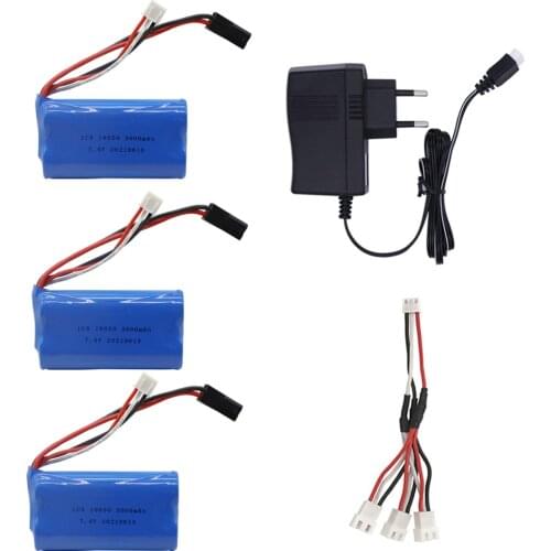 18650 7.4V 3000mAh Li-ion Battery and charger For MJX T40 T40C F39 F49 T39 Syma 822 RC Helicopter Parts for BG1518 BG1513 BG1515