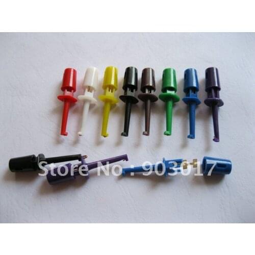 Small Grabber Test Probe Single Hook Clip Side Opening 8 colors 4000 pcs per Lot