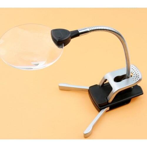 2.5X 8X Desktop Table Lamp Light Reading Magnifying Glass LED Illuminated PCB welding Cellphone Mobile Phone Repair Magnifier