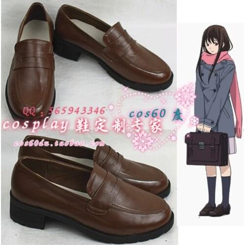 Noragami Hiyori Iki High School Girl Retro Leather Cosplay Shoes S008