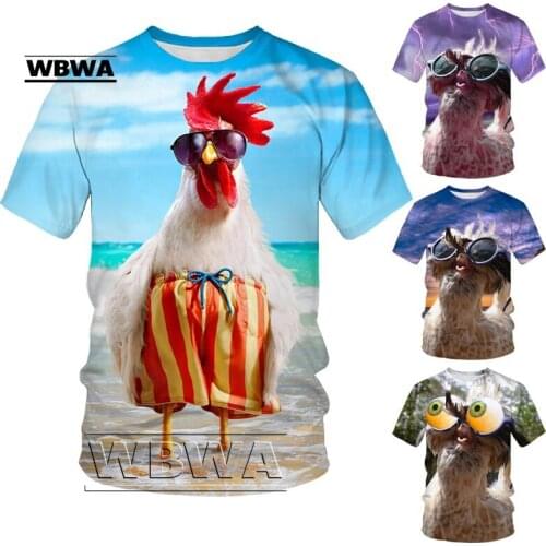 New Fashion Mens Funny Chicken 3D Printed Casual T Shirt 100-6XL