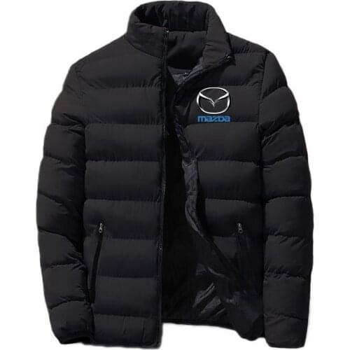 New Mazda Car Logo Printing Mens Fashion Classic Cotton Clothing Winter Snowy Day Warm Jacket America Current Style Tops