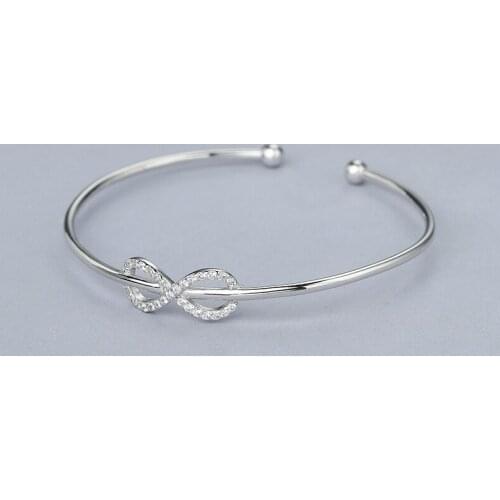 New Arrival Sterling Silver Mosaic zircon Crystals Bangles & Bracelets for Women Jewelry Whole Sale