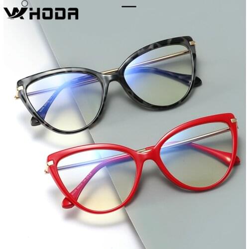 Retro Cat-Eye Frame Female TR90 Spring Metal Legs Anti-blue Light Eyeglasses ,Women Myopia Prescription Glasses Frames F93335