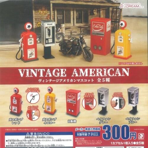 Japan genuine gachapon toys 1/12 vintage Western American highway Gas station cola vending machine call box dollhouse miniatures