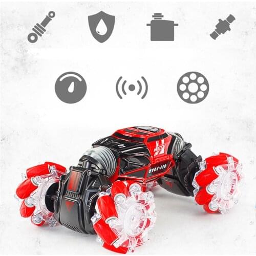 Remote Control Stunt Car Gesture Sensor Control RC Car Double Side Distortion Car Drifting Traversing Dance Toy for Kids