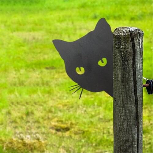 Garden Outdoor Decoration Novelty Animals Cat Fence Peeker Yard Garden Window Statue Decor Ornaments Art Farm Yard Wall Tree