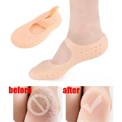 1 Pair Silicone Insole Gel Sock Foot Chapped Care Tool Pain Relief Crack Prevention Feet Protector Moisturize Dead Skin Removal