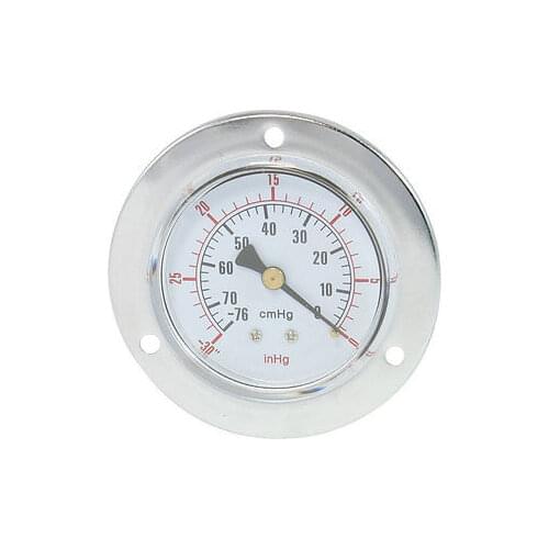 Vertical Mount 1/4"PT Thread Water Air Pressure Vacuum Gauge Y-60ZT -76~0 cmHg, -30~0 inHG