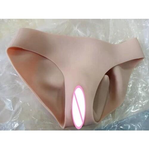 Vagina Boxer Briefs Penetratable Underwear Silicone Fake Vagina Panties Men for Crossdresser Transgender Shemale Gaff Soft Tits