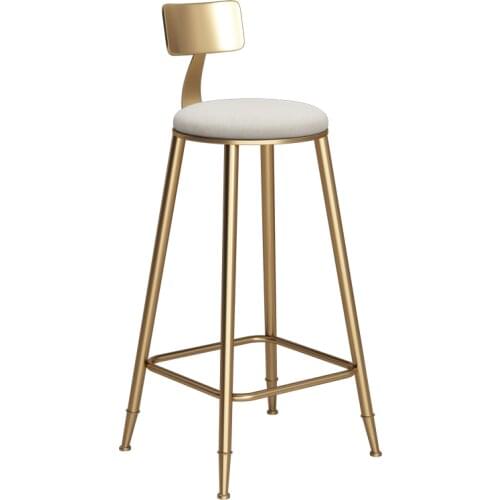 Nordic Style Iron Art Bar Chair Creative Multi-function Commercial High Stool with Backrest and Footrest Safe Coffee Shop Chair