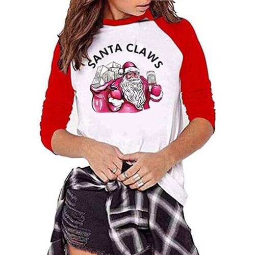 Harajuku Shirt Plus Size Women Clothing Long Sleeve Top Gothic Women Shirts Festival Christmas T-shirts