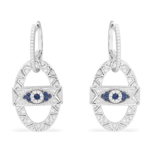 Sterling silver summer new evil eye earrings female devil eye fashion retro personality luxury jewelry holiday gift