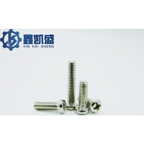 100PCS M1.6 GB818 Cross Pan Head Screw Phillips Nickel Plated / Black / Stainless Steel 304 Round Head Bolt Notebook Screw