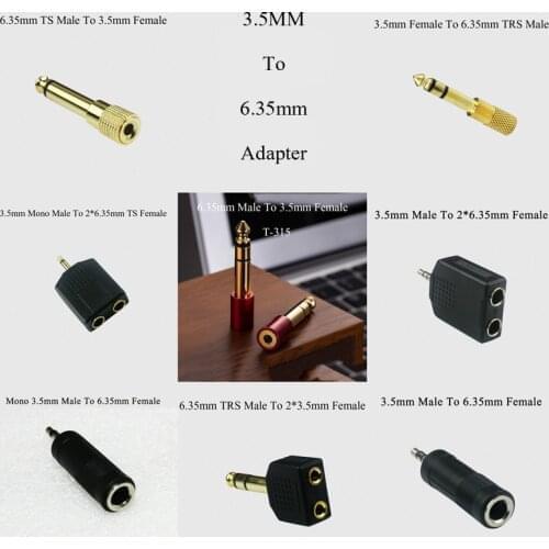 5PCS 1/8" 3.5mm Jack Male Female to 1/8" 6.35mm TS TRS Male Female Jack Plug Stereo Microphone Audio Adapter Converter Cable