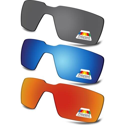 Bwake 3 Pairs Black & Blue & Fire Red Polarized Replacement Lenses for-Oakley Probation OO4041 Sunglasses Frame