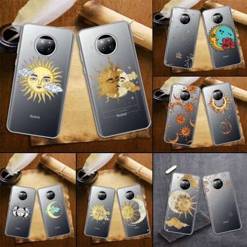 Funny Sun Moon Face Phone Case Transparent for Xiaomi mi Redmi note 10 t 8 9 pro lite 11 Samsung S 8 9 10 20 plus ultra