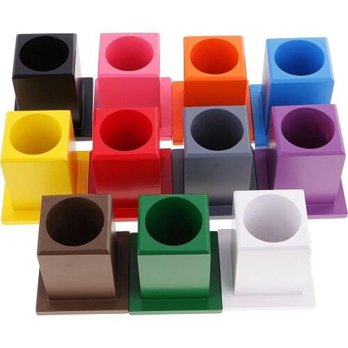 Montessori Color Sensory Exercise 11 Color Pencil Holder Early Learning Preschool Education Toy for Children