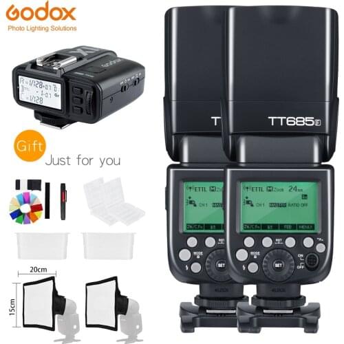 In Stock Godox 2 xTT685F + X1T-F Trigger 2.4G HSS 1/8000s TTL II GN60 Camera Flash Speedlite for Fujifilm + 7 Gift Kit