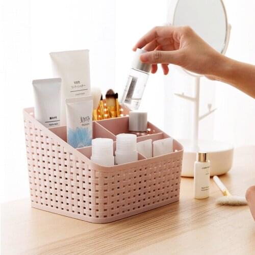 Lasperal Plastic Makeup Organizer 5 Grids Desktop Jewelry Storage Box Container Drawer Home Office Sundries Cosmetics Storage