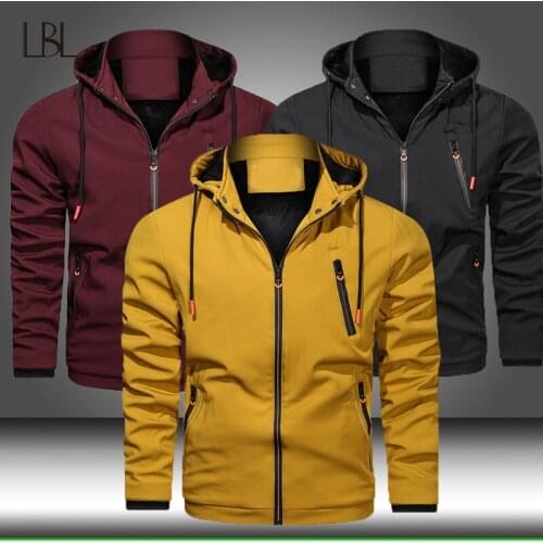 Men Outdoor Hiking Jackets Hooded Windbreaker Coat Mens 2021 Autumn New Casual Jacket Tactical Jacket Male Winter Hoody Outwear