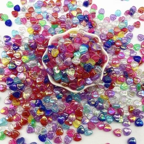 New 100pcs 8mm Loving Acrylic Beads Loose Spacer Beads for Jewelry Makeing Bracelet Necklace Supplies