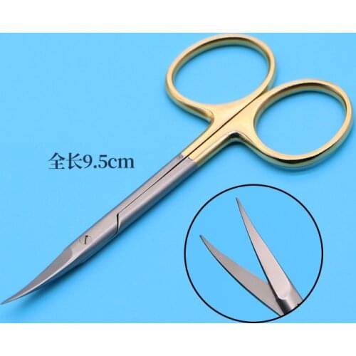 9.5cm scissors medical Straight/ curved surgical scissors surgical scissors ophthalmic instrument